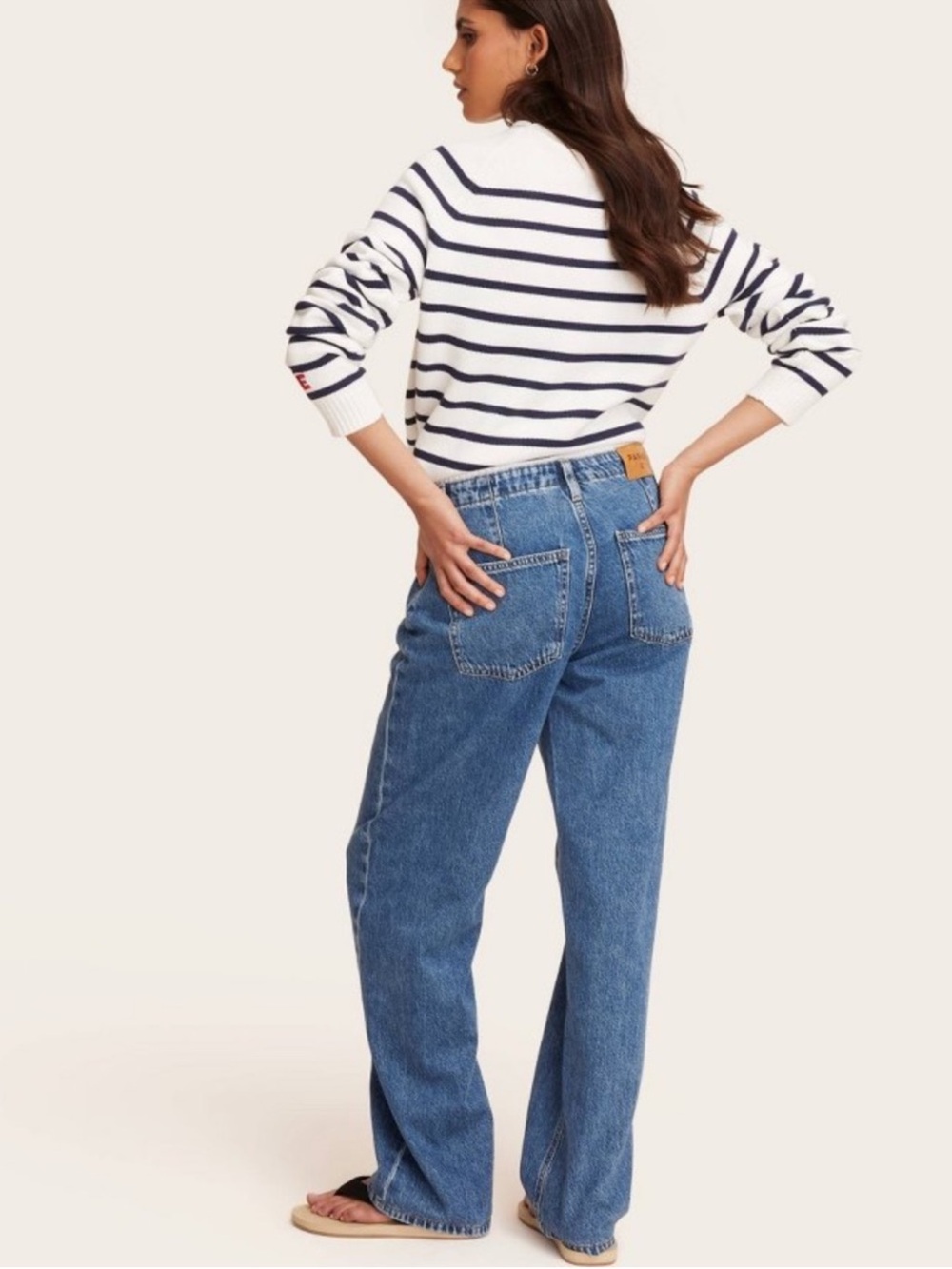 Parke x Target Mid Rise Drawstring Baggy Jeans Medium Wash 6 NWT - Picture 2 of 5